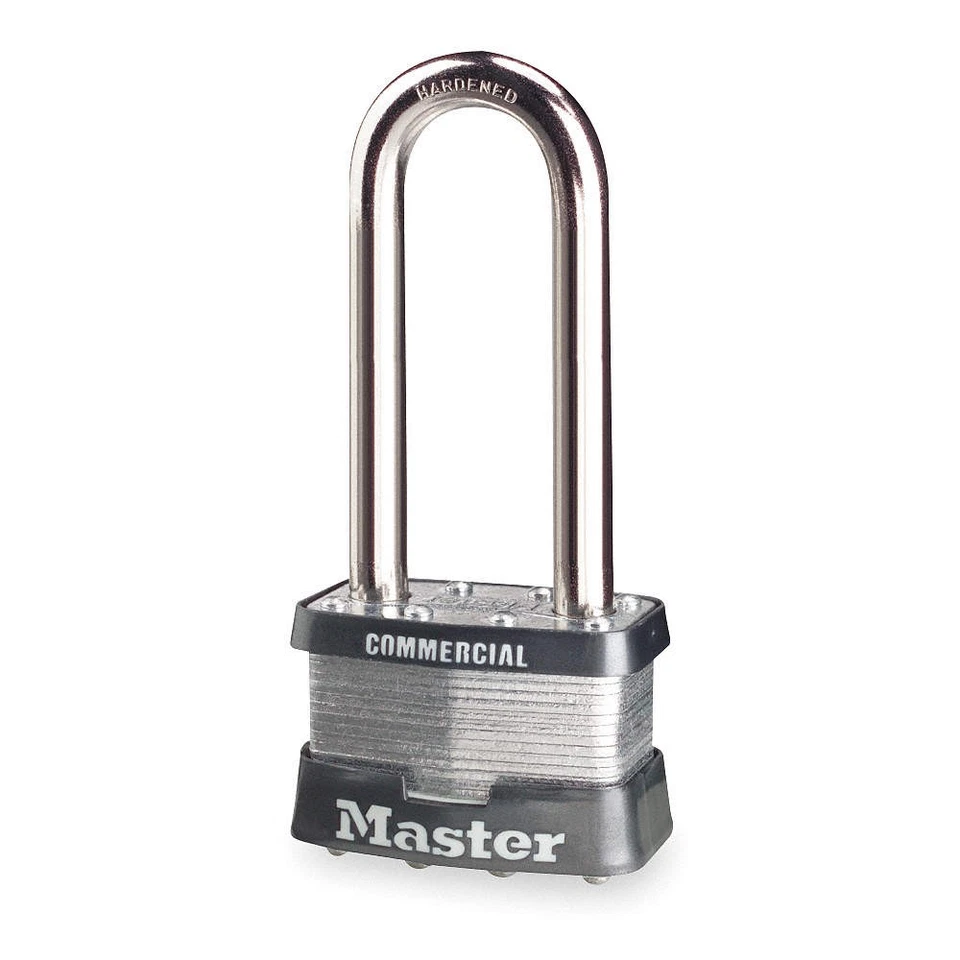 MASTER LOCK 5NKALJ Keyed Padlock, 15/16 in,Rectangle,Black 4EZK4 - Image 1 of 1
