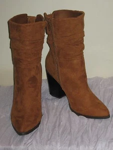 APT.9 Brown Suede Leather Boots Size Choices 6/7.5 NEW #SH12 - Picture 1 of 5