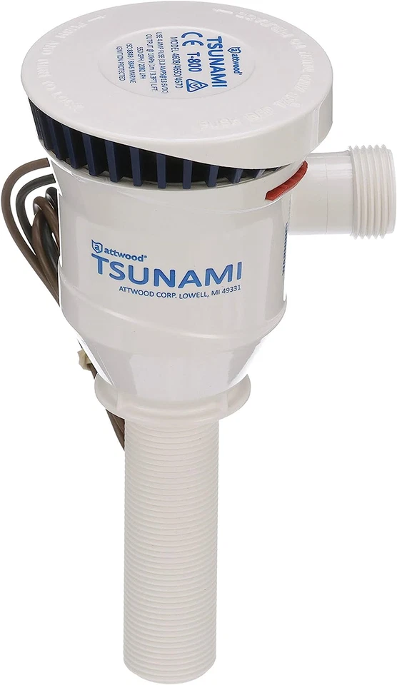 Tsunami T800 Aerator Pump 800 GPH 12V 3.5-Inch Inlet �-Inch Outlet 29-Inch Wire - Image 1 of 4