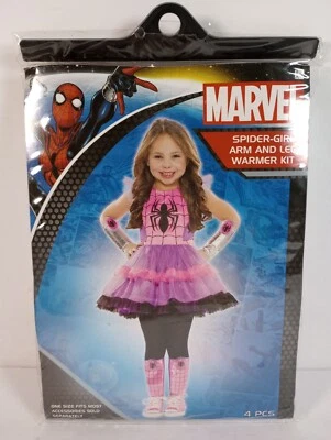 Marvel Spider-Girl Niño Calentador de Brazos y Piernas Kit Halloween Disfraz Accesorio Nuevo Foto 1 de 4