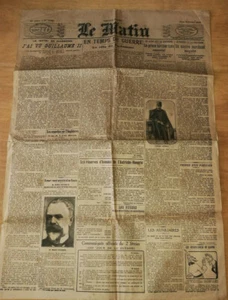 GUERRE 14 18 WW1 JOURNAL LE MATIN DU 3 FEVRIER 1916 PRINCE TURC TUE HANSI - Picture 1 of 1