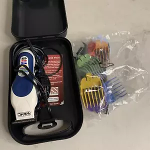 Wahl MC3 White Blue Haircut Kit Corded Clipper 120V 9W with Color Coded Combs - Picture 1 of 8