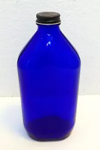 Botella vintage de leche de magnesia de 8,5" azul cobalto Phillips con tapa - Imagen 1 de 11