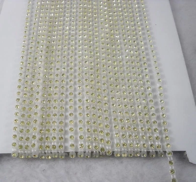 SS6 A Grade glass crystal 2mm Rhinestone clear banding Trim Setting chain 10Yard - Image 1 of 4