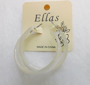 Creolen weiß Kunststoff Sommer Creolen Pfosten Kunststoff Stopper Ellas - Bild 1 von 5