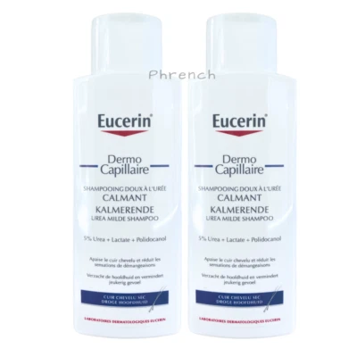 2 PACK Eucerin DermoCapillaire Champú Calmante Urea 250 ml / 8,5 oz Exp 06/2027 Foto 1 de 2
