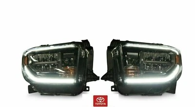 NEW OEM TOYOTA TUNDRA 2018-2019 TRD SPORT & PRO GLOSS BLACK LED HEADLIGHTS 2PC - Image 1 of 4