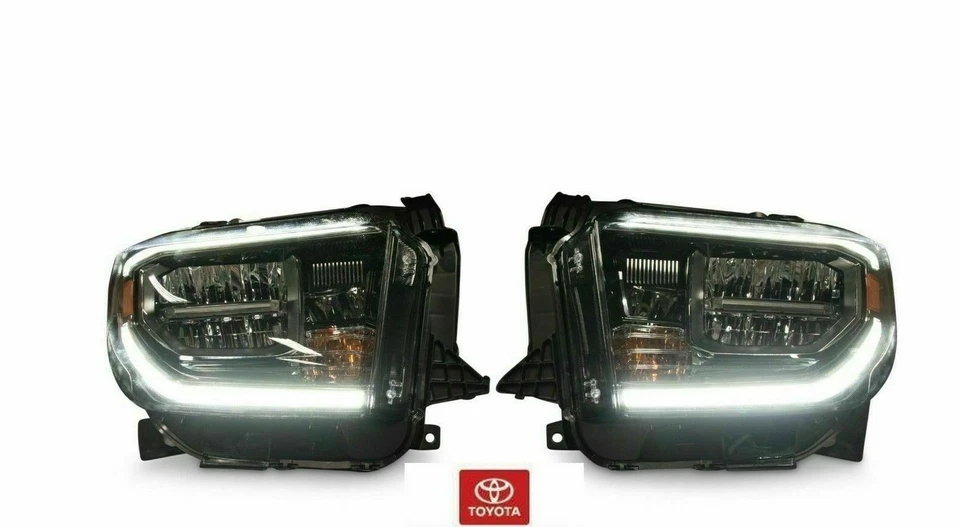 OEM Toyota Tundra 2018-2021 TRD Sport Black Chrome LED Headlights 2pc
