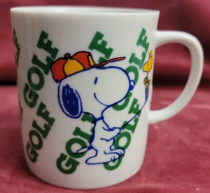 VINTAGE PEANUT SNOOPY WOODSTOCK GOLFBECHER 1958 1965 JAPAN - Bild 1 von 7