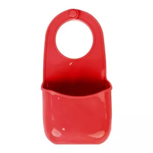 Sponge Holder for Kitchen Sink Red PVC Hanging Sponge Caddy - Picture 1 of 6