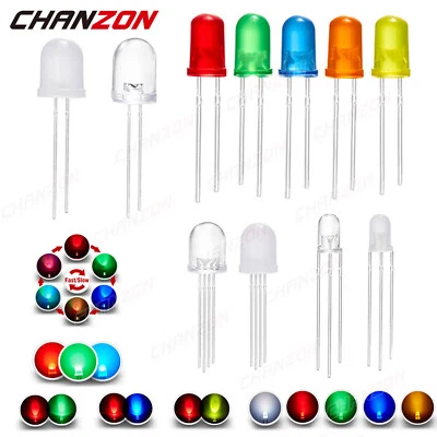 3mm 5mm 8mm 10mm Led Diode Piranha Clear Diffused Common Anode Cathode Flash Kit - Image 1 of 4