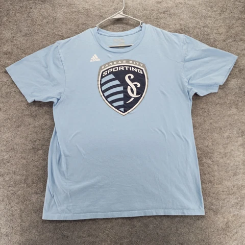 Sporting Kansas City Shirt Mens Extra Large SKC MLS Adidas Soccer Blue Cover