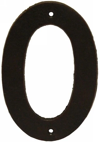 Large Cast Iron Metal Rustic No. 0 House Number - House Fence Letterbox - 155mm - image 1 of 1