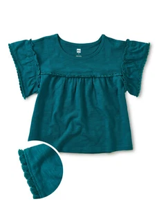 Tea Collection Girls Tassel Trim Short Sleeve Top Scuba Size 10 or 12 $35.50 - Picture 1 of 4