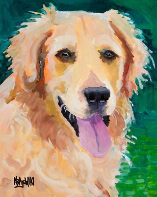 Golden Retriever Print of Original Fine Art Watercolor by Ron Krajewski - Изображение 1 из 4