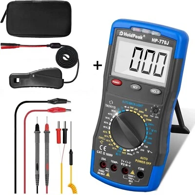 Automotive Digital Multimeter NCV Engine Analyzer Dwell Tach Meter RPM Clamp 20A - Изображение 1 из 4