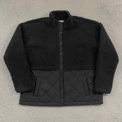 Chaqueta J. Jill Fit para mujer mediana negra a presión ropa deportiva polar bolsillo exterior Foto 1 de 4