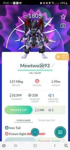Pokemon Mewtwo Armored - Trade Go Registrado 20k Stardust - Imagen 1 de 1