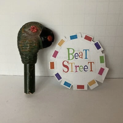 Antigua cabeza de loro tallada a mano bastón de madera o mango de sombrilla como se encuentra Foto 1 de 3