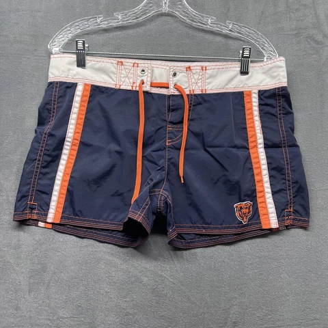 Chicago Bears Shorts Womens Large Team Apparel NFL Blue Swim Trunks Cover
