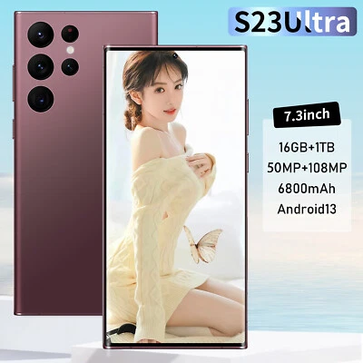 HOT Smartphone S23 Ultra 16GB+1TB Mobile 5G Phone 7.3 Large Screen 13 Megapixel - Image 1 of 4