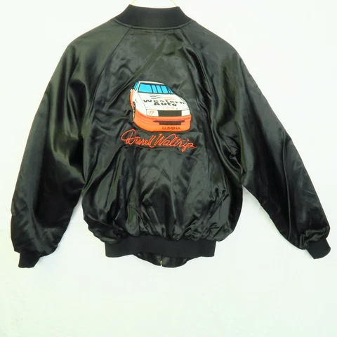VTG Darrell Waltrip Western Auto Early 90s Satin Jacket XL Bridgeport Made in US Cover