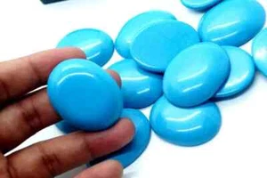 Natural 1000 CT Arizona Blue Turquoise Oval Cabochon Cut Gemstone Lot R - Picture 1 of 6
