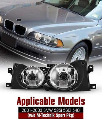 Luces antiniebla parachoques transparentes para BMW E39 525i 530i 540i 2001 2002 2003 lámparas con bombillas Foto 1 de 4