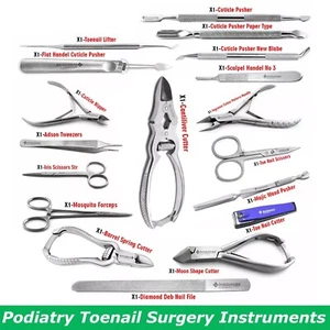 Podiatry Nail Surgery Kit – Toenail Removal, Ingrown Cutter & Podiatry Tools - Picture 1 of 192