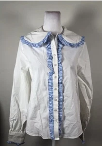 The Shirt By Rochelle Behrens WOMENS 100% Cotton White Top, Size S - Picture 1 of 9