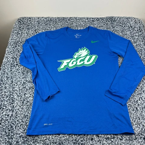 Nike Florida Gulf Coast Eagles Shirt Mens Medium Blue Athletic Cut NCAA Cover