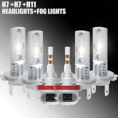 for Mercedes-Benz E350 E320 E550 -6x white LED Headlight + Fog Light Bulbs Kit - Image 1 of 4