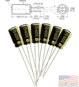 2700 µF 25 V Condensador electrolítico ± 20% con plomo Radial, 16 mm EEUFC Series 2700 µF 25 V Condensador electrolítico ± 20% con plomo Radial, 16 mm EEUFC Series