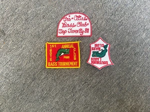 3 Vintage Bass Fishing Fish Embroidered Tri City Southern Patch 3-4'' 1980;s - Picture 1 of 3