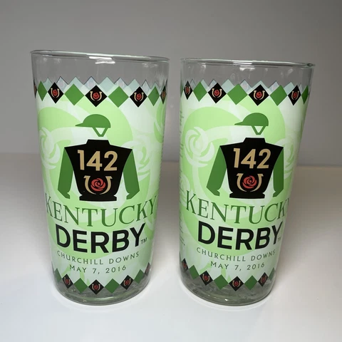 2016 Kentucky Derby Glass 142nd Churchill Downs Horse Race Bar Man Cave Cover