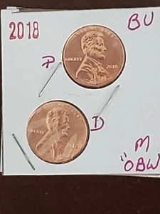 2018 P&D~LINCOLN~SHIELD CENT/ PENNY SET (2 COINS)**IN 2X2~ FREE SHIPPING**OBW~TT - Picture 1 of 4