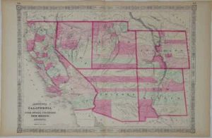 [MAP] Johnson's California, Utah, Nevada, Colorado, New Mexico, and Arizona - Picture 1 of 8