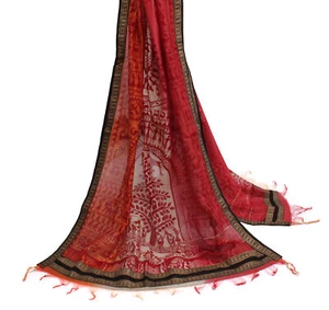 Sushila Vintage Indian Dupatta 100% Pure Cotton Printed Long Stole Scarves Veil - Picture 1 of 9