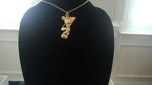 Vintage Colibri 3-d New Disney Mickey Mouse gold plated necklace USA - Picture 1 of 4