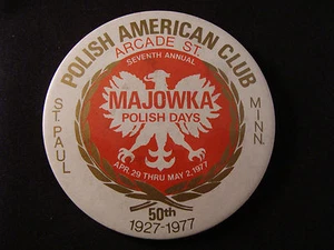 Polish Days 1977 botón pinback St. Paul MN - Imagen 1 de 2