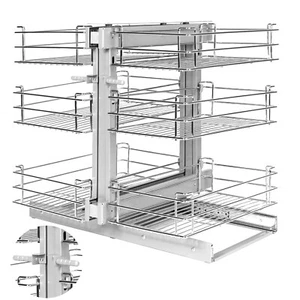 Dish Dry Rack Shelf Steel Pull Basket, 3 Tier 6 Shelf Kitchen Cabinet Organizer - Picture 1 of 8