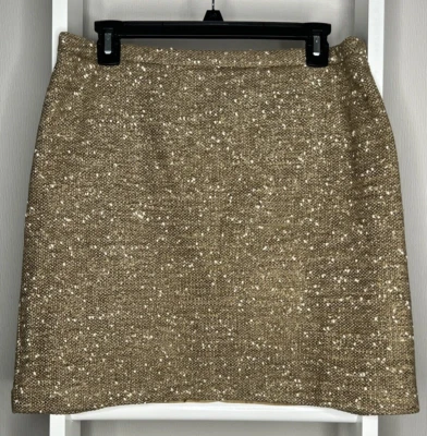 Pencil Skirt Womens 10 Brown Tweed Apt 9 Flat Front 18" Long Textured Lined - Image 1 of 4