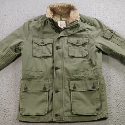 Lucky Brand Coat Men Small Green Northridge Parka Full Zip Military Sherpa Lined - Image 1 of 4