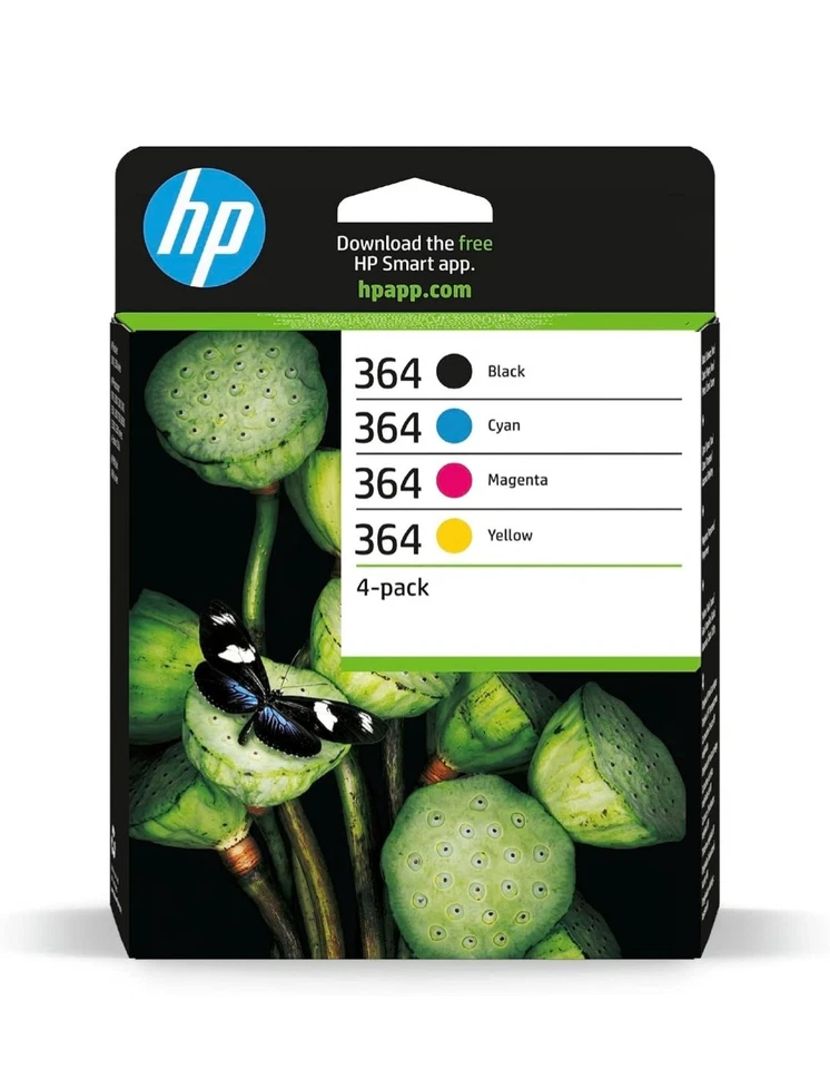 Pack de 4 Cartuchos de Tinta HP 364 CMYK Originales ✅️ TOTALMENTE NUEVOS Y PRECINTADOS ✅️ Foto 1 de 1