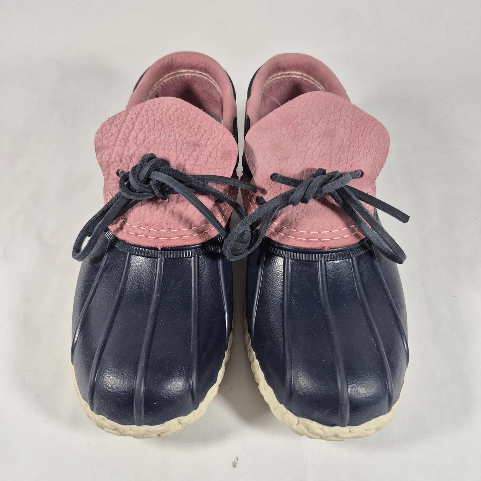 L.L. Bean Women's Boots Rubber Mocs Blue Pink Waterproof 9.5 - Image 1 of 4