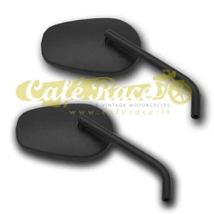 Paire Rétroviseurs Noirs Universel Homologués (2 Pièces) Cafè racer Custom - Picture 1 of 1