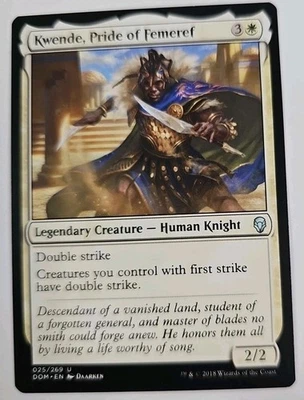 MTG Magic The Gathering Card Kwende, Pride of Femeref Legendary Creature White  - Image 1 of 2