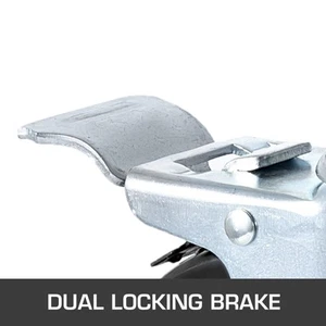 12.7cm Rubber Swivel Casters with Dual Lock, 200kg Capacity, 4-Pack - Picture 1 of 7