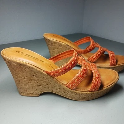 ITALIAN Shoemakers Contesa women 10 wedged W Heel Straps sandals - Image 1 of 4