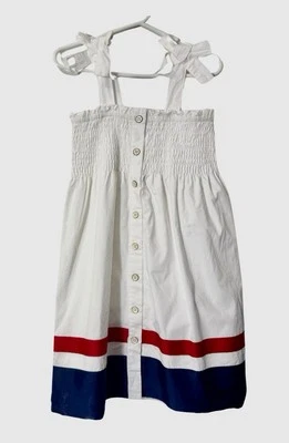 Vestido Heartstrings Niñas Talla 5 Rojo Blanco y Azul Smocking EE. UU. Foto 1 de 4